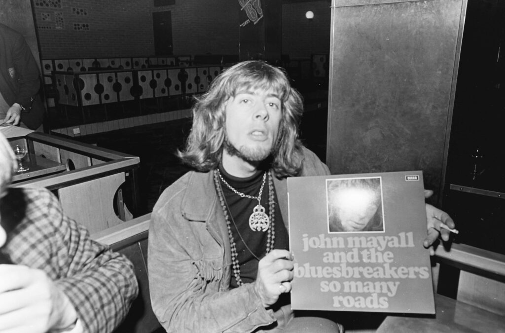 John Mayall holding Bluesbreakers album Amsterdam record collection influence
